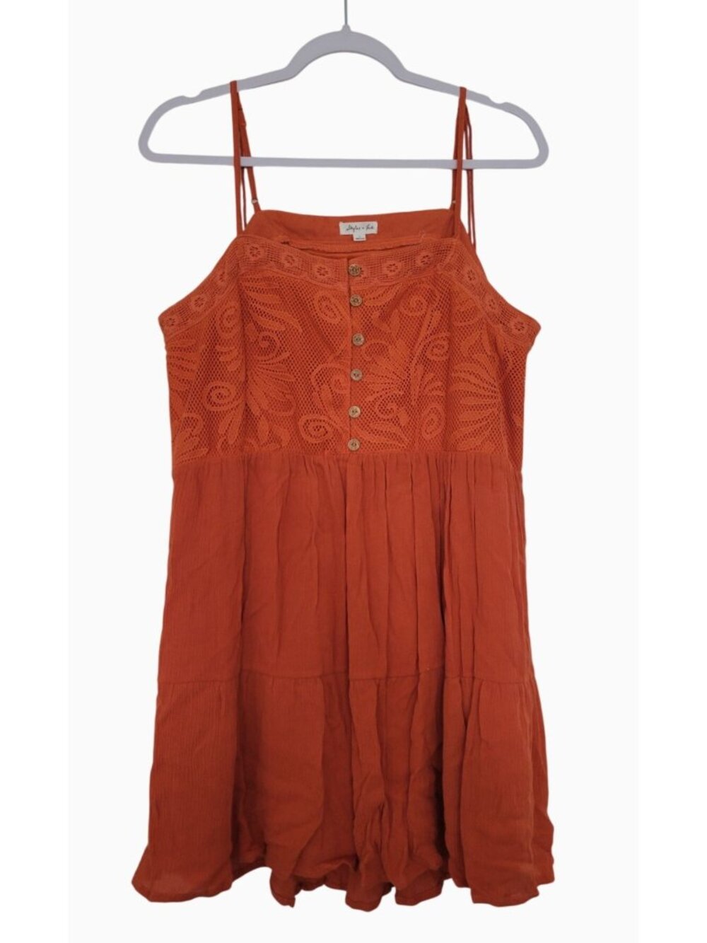 Skylar and Jade Rusty Orange Strapless Spaghetti Strap Summer Dress or Tunic